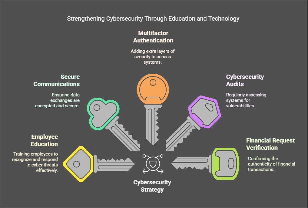 image describing strengthening cybersecurity through education and technology