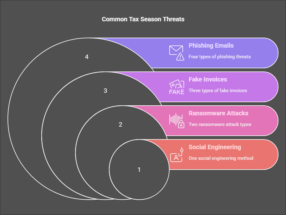 image describing common tax season threats from hackers