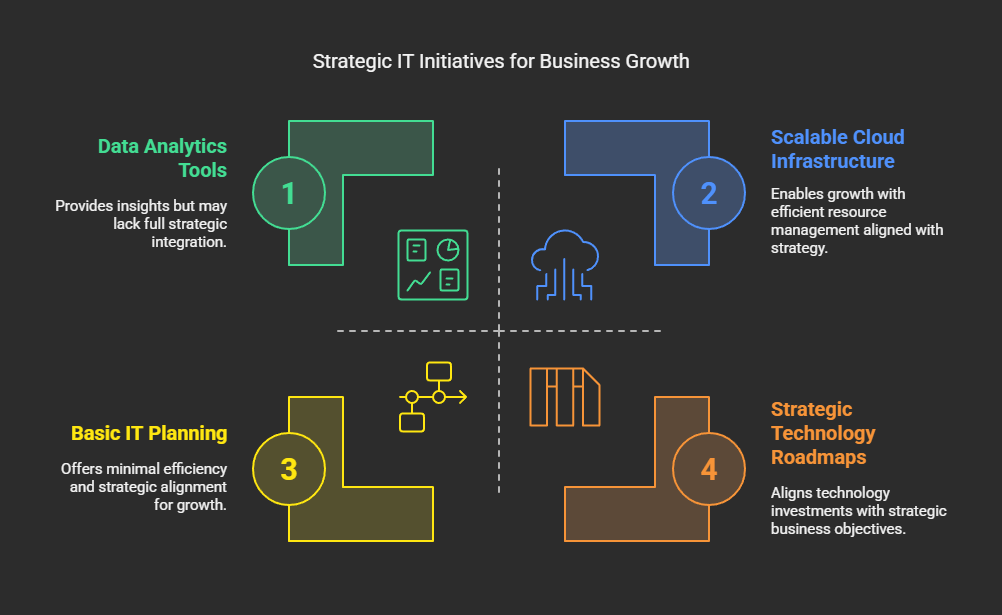 describes strategic IT initiatives for business growth