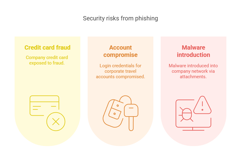 Gives 3 security risks from phishing