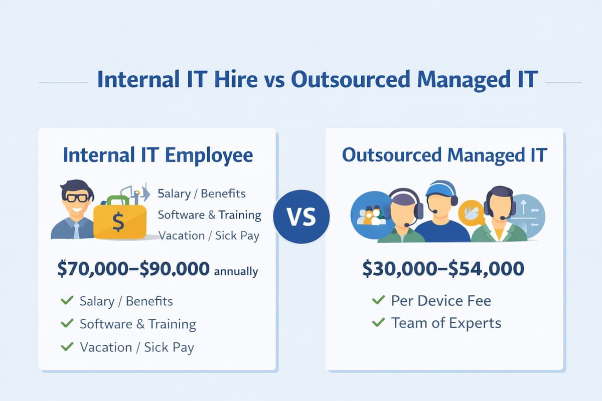 Should a 25-Employee Company in Little Rock Hire Internal IT or Outsource IT?